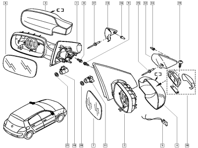 SAĞ DİKİZ AYNASI KUMANDA SUPORTU