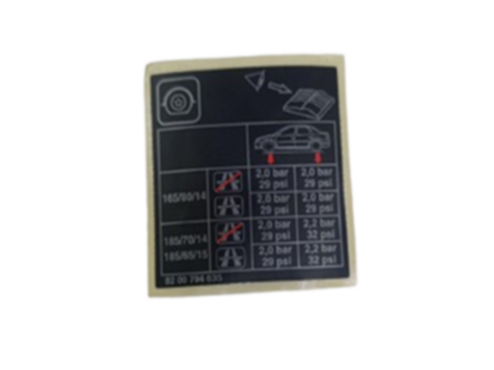 LASTİK BASINÇ BİLGİ ETİKETİ